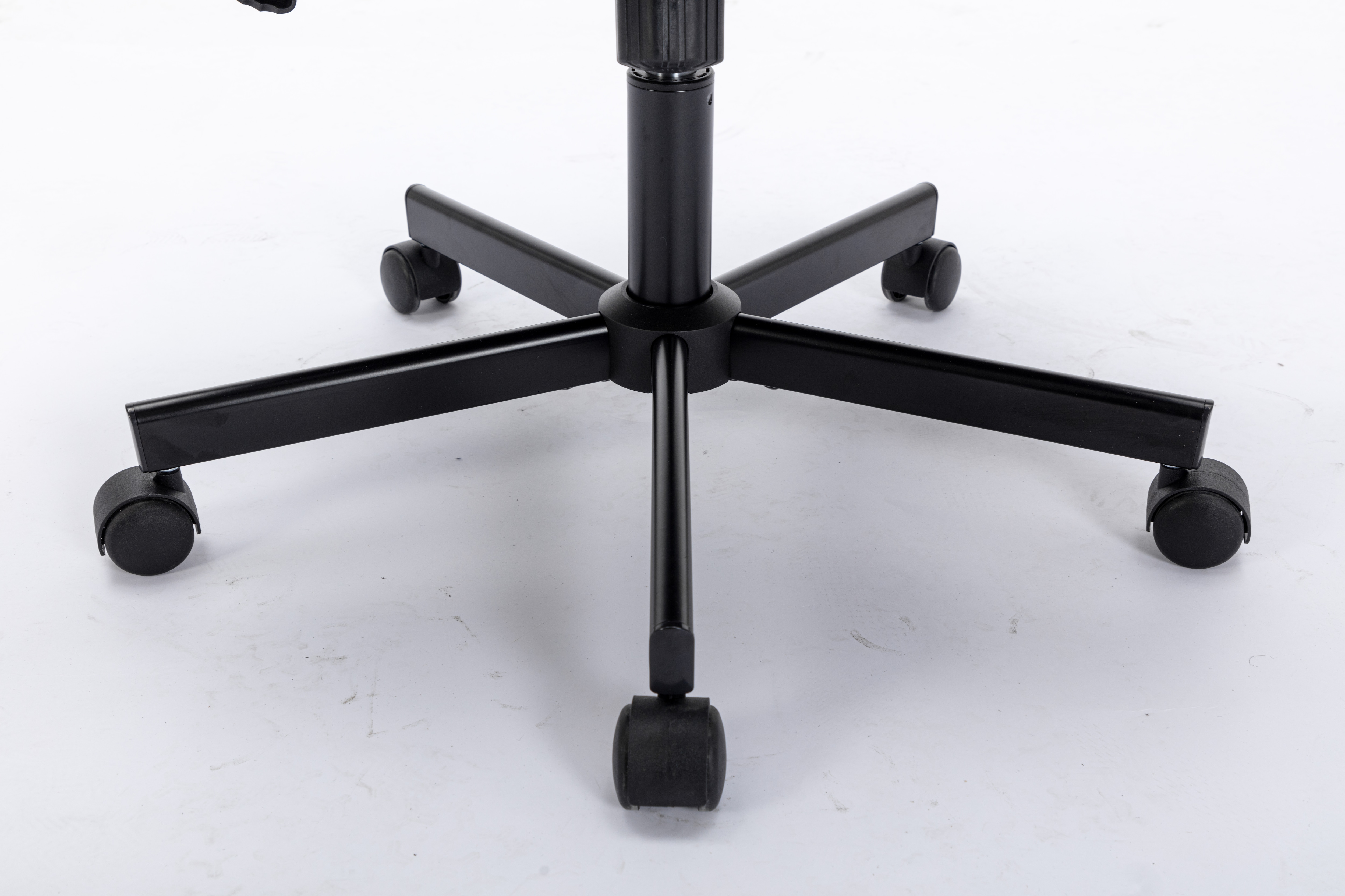Criss Cross Legged Office Desk Chair With Wheels, Modern Armless Desk Chair With Wide Seat, Home Office Chairs For Work, Meditation, Vanity,Grey_voghion.com